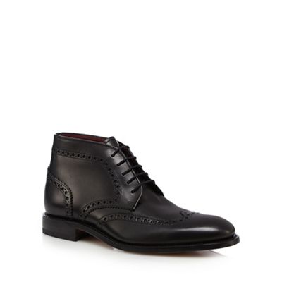 Loake Black 'Harrington' leather lace up boots